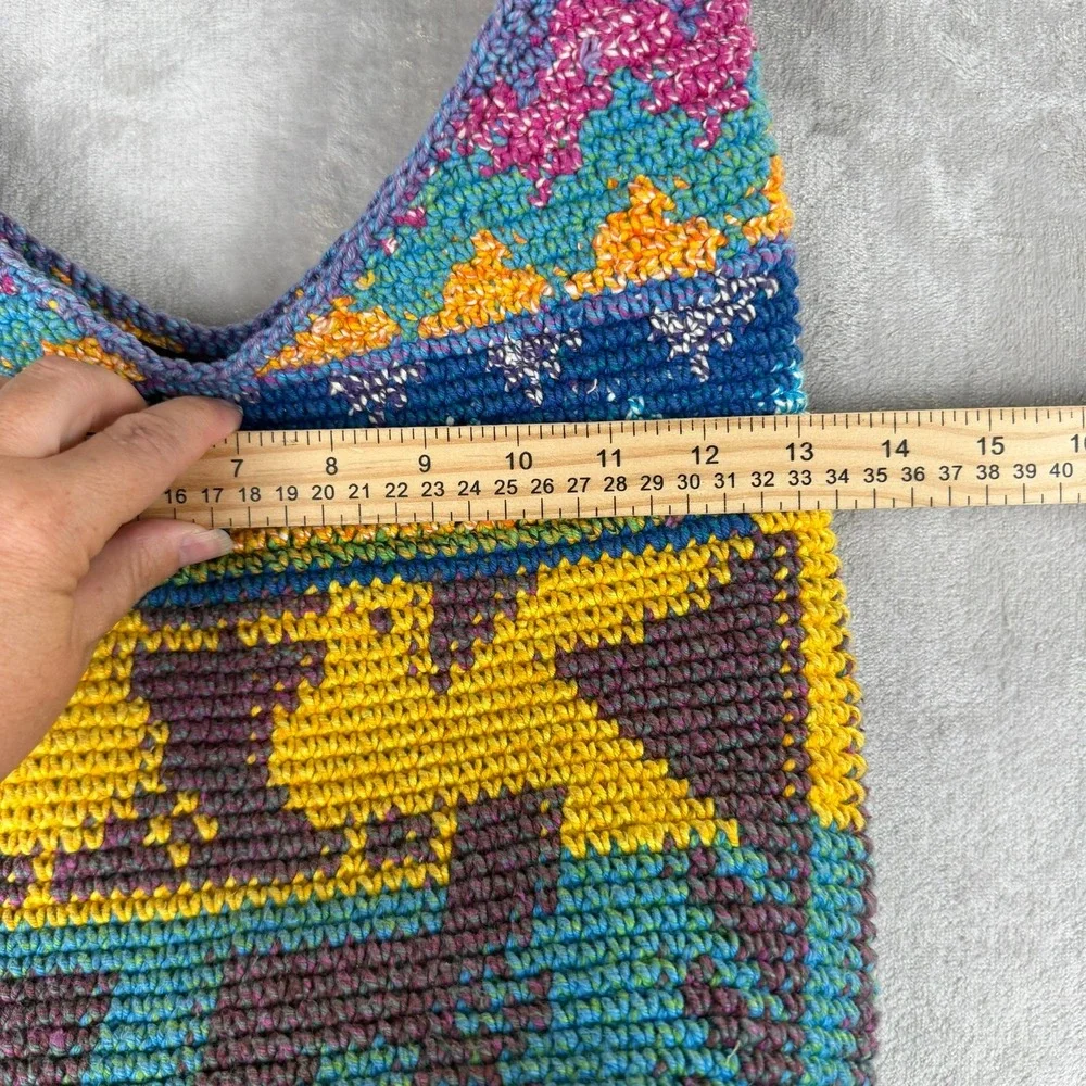 Festival‎ Indie Crochet Boho Hobo Bag Geometric Zipper Closure Festival